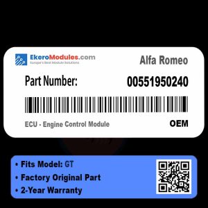 00551950240 ECU - Engine Control Module | Alfa Romeo GT | Genuine OEM Part