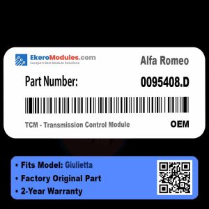 0095408.D TCM - Transmission Control Module | Alfa Romeo Giulietta | Genuine OEM Part