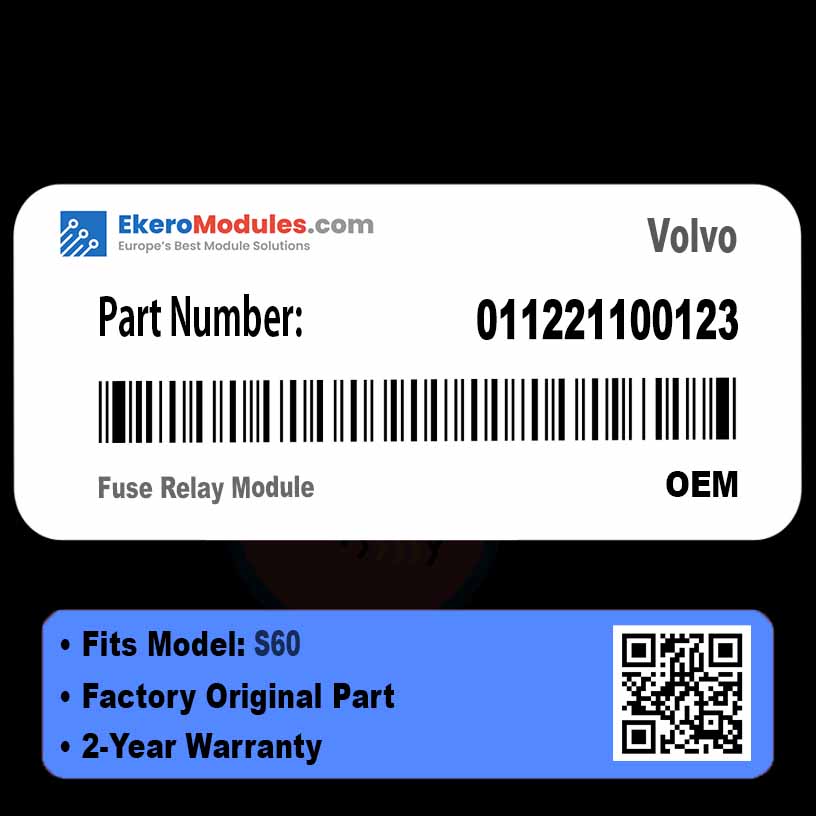 011221100123 Fuse Relay Module | Volvo S60 | Genuine OEM Part