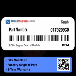 017920930 ECU - Engine Control Module | Saab 9-5 | Genuine OEM Part