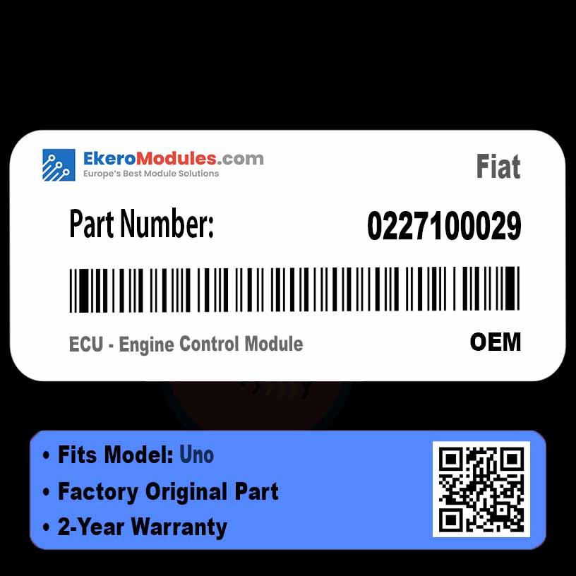 0227100029 ECU - Engine Control Module | Fiat Uno | Genuine OEM Part
