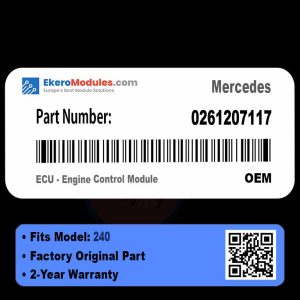0261207117 ECU - Engine Control Module | Mercedes 240 | Genuine OEM Part