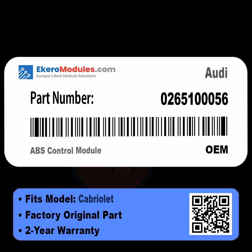 0265100056 ABS Control Module | Audi Cabriolet | Genuine OEM Part