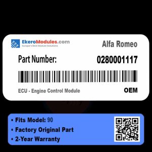 0280001117 ECU - Engine Control Module | Alfa Romeo 90 | Genuine OEM Part