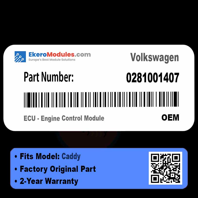 0281001407 ECU - Engine Control Module | Volkswagen Caddy | Genuine OEM Part