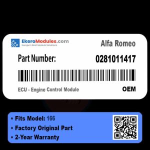 0281011417 ECU - Engine Control Module | Alfa Romeo 166 | Genuine OEM Part
