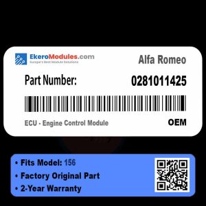 0281011425 ECU - Engine Control Module | Alfa Romeo 156 | Genuine OEM Part