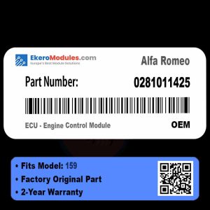 0281011425 ECU - Engine Control Module | Alfa Romeo 159 | Genuine OEM Part