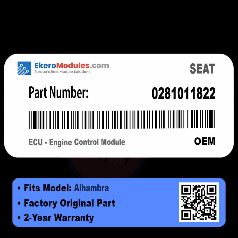 0281011822 ECU - Engine Control Module | SEAT Alhambra | Genuine OEM Part
