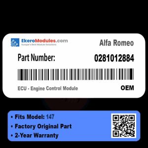 0281012884 ECU - Engine Control Module | Alfa Romeo 147 | Genuine OEM Part