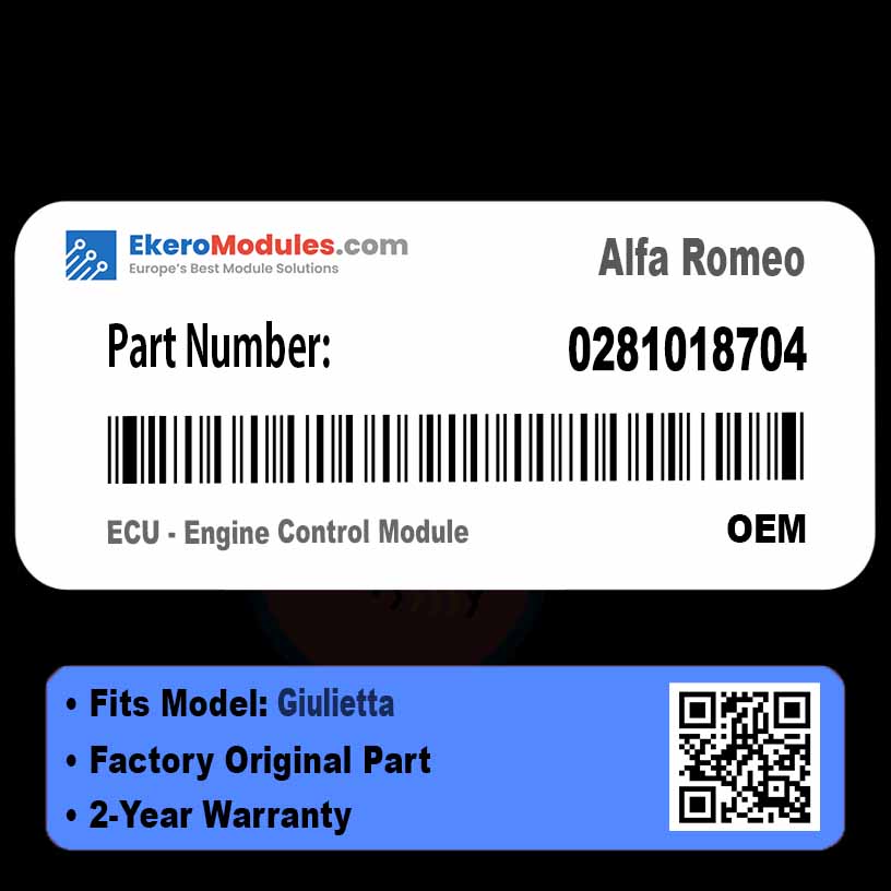 0281018704 ECU - Engine Control Module | Alfa Romeo Giulietta | Genuine OEM Part