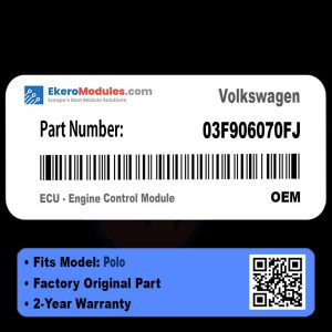 03F906070FJ ECU - Engine Control Module | Volkswagen Polo | Genuine OEM Part