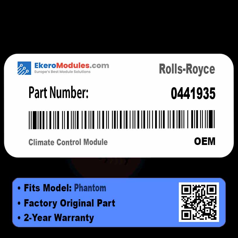0441935 Climate Control Module | Rolls-Royce Phantom | Genuine OEM Part