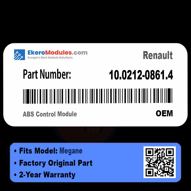 10.0212-0861.4 ABS Control Module | Renault Megane | Genuine OEM Part