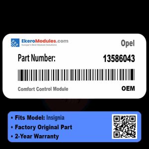 13586043 Comfort Control Module | Opel Insignia | Genuine OEM Part