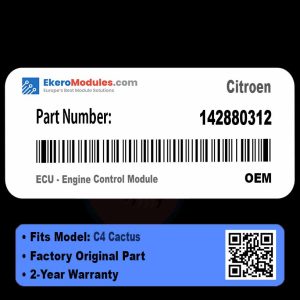 142880312 ECU - Engine Control Module | Citroen C4 Cactus | Genuine OEM Part