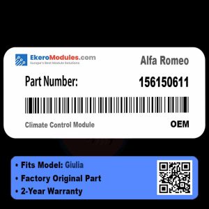 156150611 Climate Control Module | Alfa Romeo Giulia | Genuine OEM Part