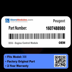 1607488980 ECU - Engine Control Module | Peugeot 308 | Genuine OEM Part