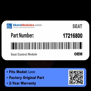 17216800 Seat Control Module | SEAT Leon | Genuine OEM Part