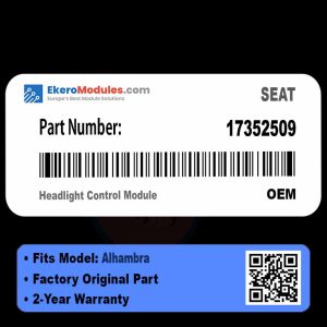 17352509 Headlight Control Module | SEAT Alhambra | Genuine OEM Part