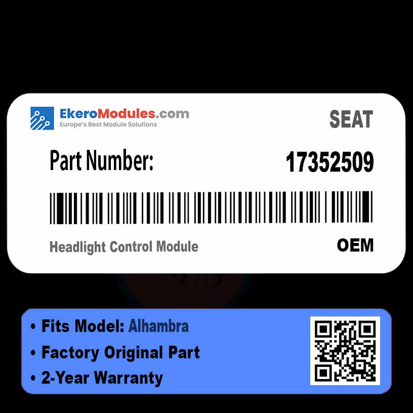 17352509 Headlight Control Module | SEAT Alhambra | Genuine OEM Part