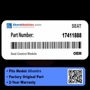 17411888 Seat Control Module | SEAT Alhambra | Genuine OEM Part