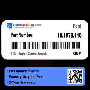 18.1978.110 ECU - Engine Control Module | Ford Mondeo | Genuine OEM Part