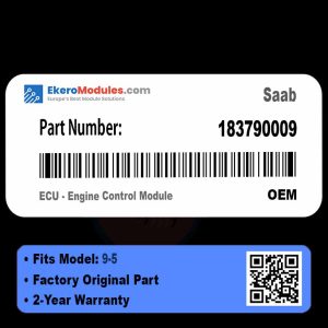 183790009 ECU - Engine Control Module | Saab 9-5 | Genuine OEM Part