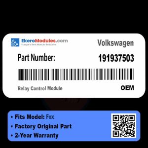 191937503 Relay Control Module | Volkswagen Fox | Genuine OEM Part