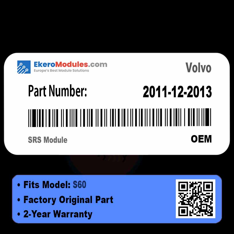 2011-12-2013 SRS Module | Volvo S60 | Genuine OEM Part