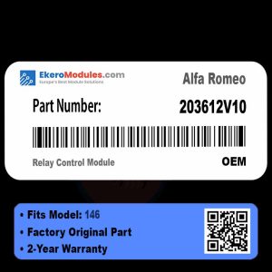 203612V-10 Relay Control Module | Alfa Romeo 146 | Genuine OEM Part