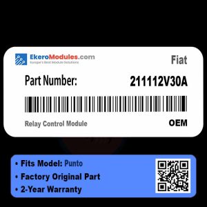 211112V30A Relay Control Module | Fiat Punto | Genuine OEM Part