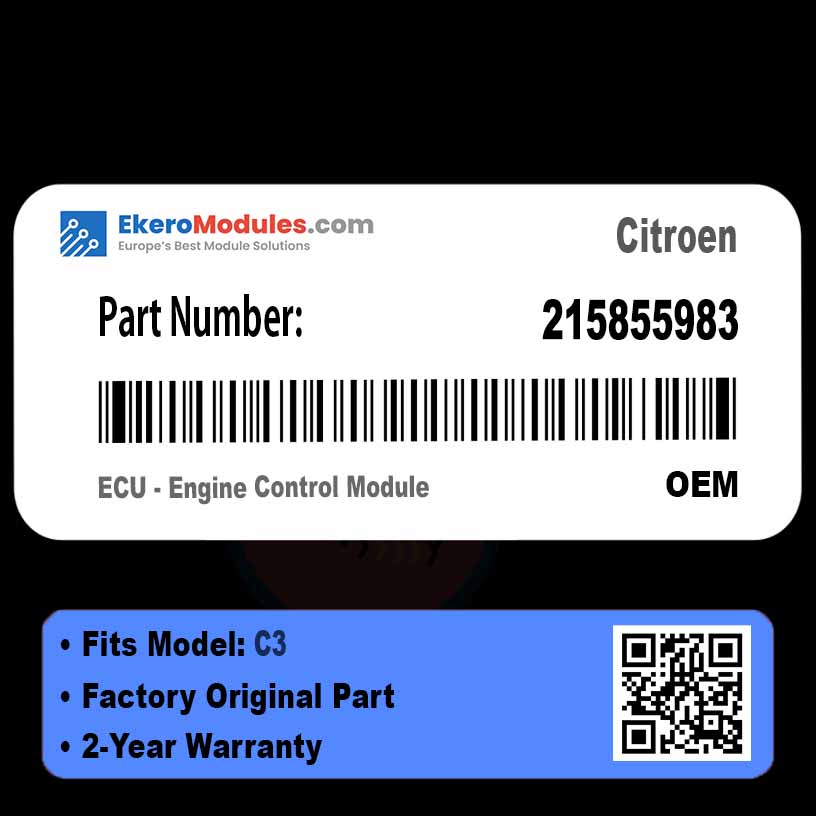 215855983 ECU - Engine Control Module | Citroen C3 | Genuine OEM Part