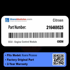 216469525 ECU - Engine Control Module | Citroen Xsara Picasso | Genuine OEM Part