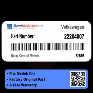 22204007 Relay Control Module | Volkswagen Polo | Genuine OEM Part