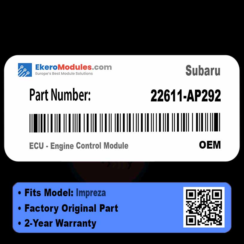 22611-AP292 ECU - Engine Control Module | Subaru Impreza | Genuine OEM Part