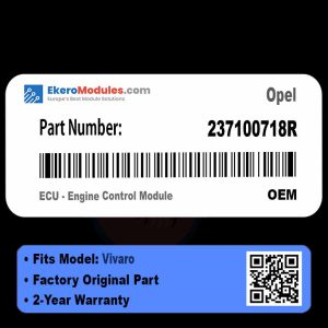 237100718R ECU - Engine Control Module | Opel Vivaro | Genuine OEM Part