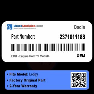 237101118S ECU - Engine Control Module | Dacia Lodgy | Genuine OEM Part