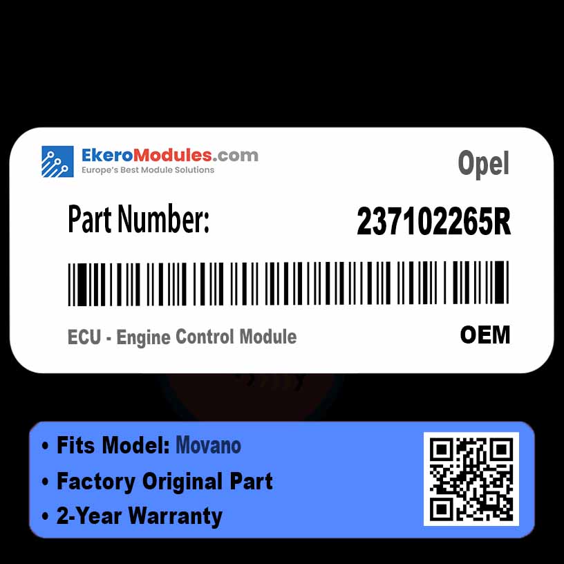 237102265R ECU - Engine Control Module | Opel Movano | Genuine OEM Part
