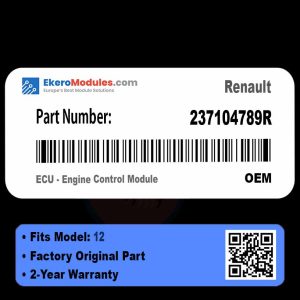 237104789R ECU - Engine Control Module | Renault 12 | Genuine OEM Part