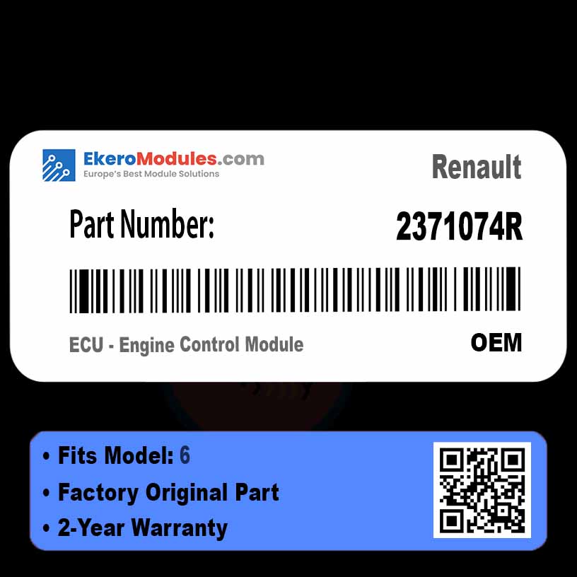 2371074R ECU - Engine Control Module | Renault 6 | Genuine OEM Part