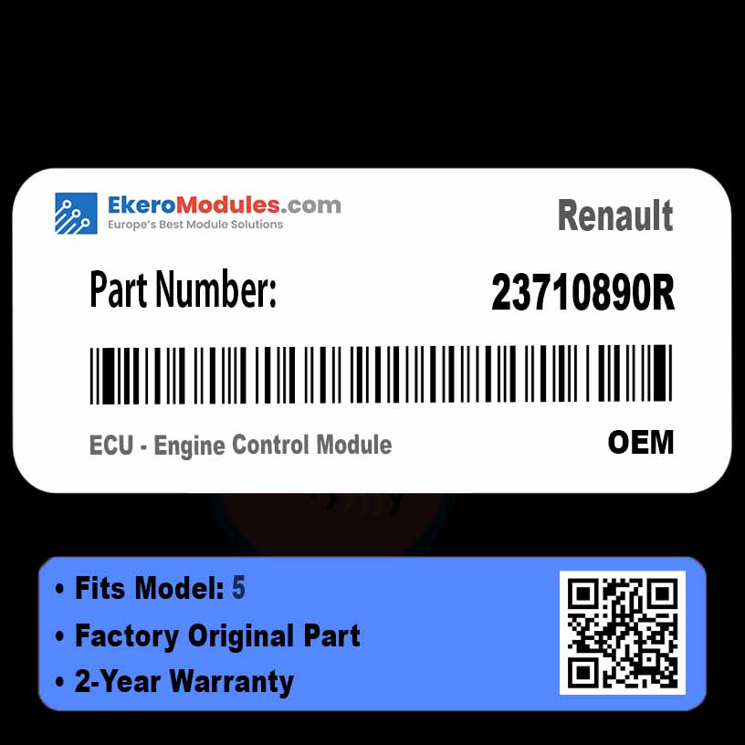 23710890R ECU - Engine Control Module | Renault 5 | Genuine OEM Part