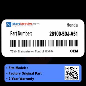 28100-5DJ-A51 TCM - Transmission Control Module | Honda e | Genuine OEM Part