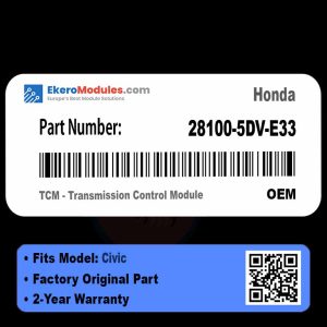 28100-5DV-E33 TCM - Transmission Control Module | Honda Civic | Genuine OEM Part