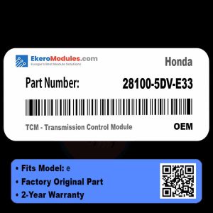 28100-5DV-E33 TCM - Transmission Control Module | Honda e | Genuine OEM Part