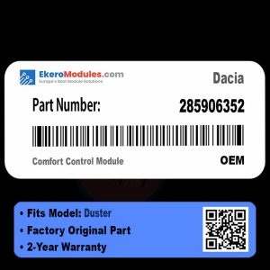 285906352 Comfort Control Module | Dacia Duster | Genuine OEM Part