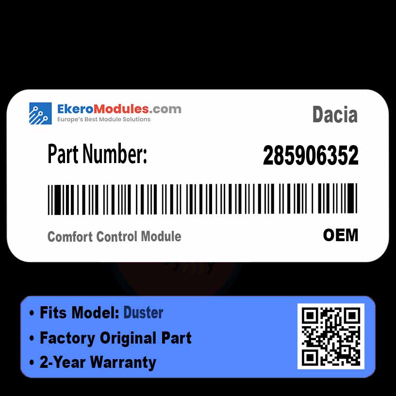 285906352 Comfort Control Module | Dacia Duster | Genuine OEM Part