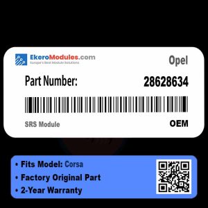 28628634 SRS Module | Opel Corsa | Genuine OEM Part