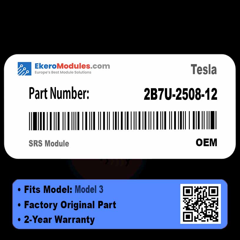2B7U-2508-12 SRS Module | Tesla Model 3 | Genuine OEM Part