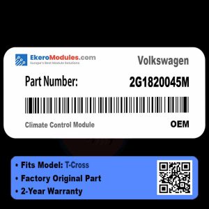 2G1820045M Climate Control Module | Volkswagen T-Cross | Genuine OEM Part